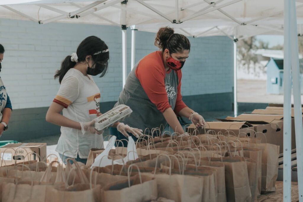 Community volunteers working together