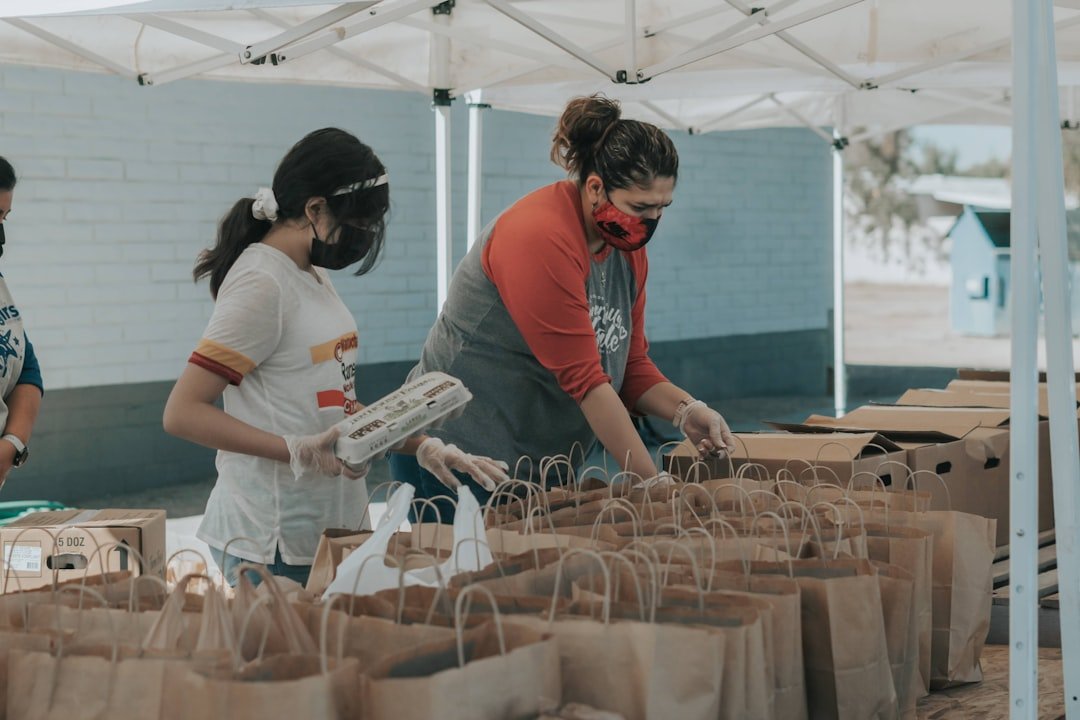 Community volunteers working together